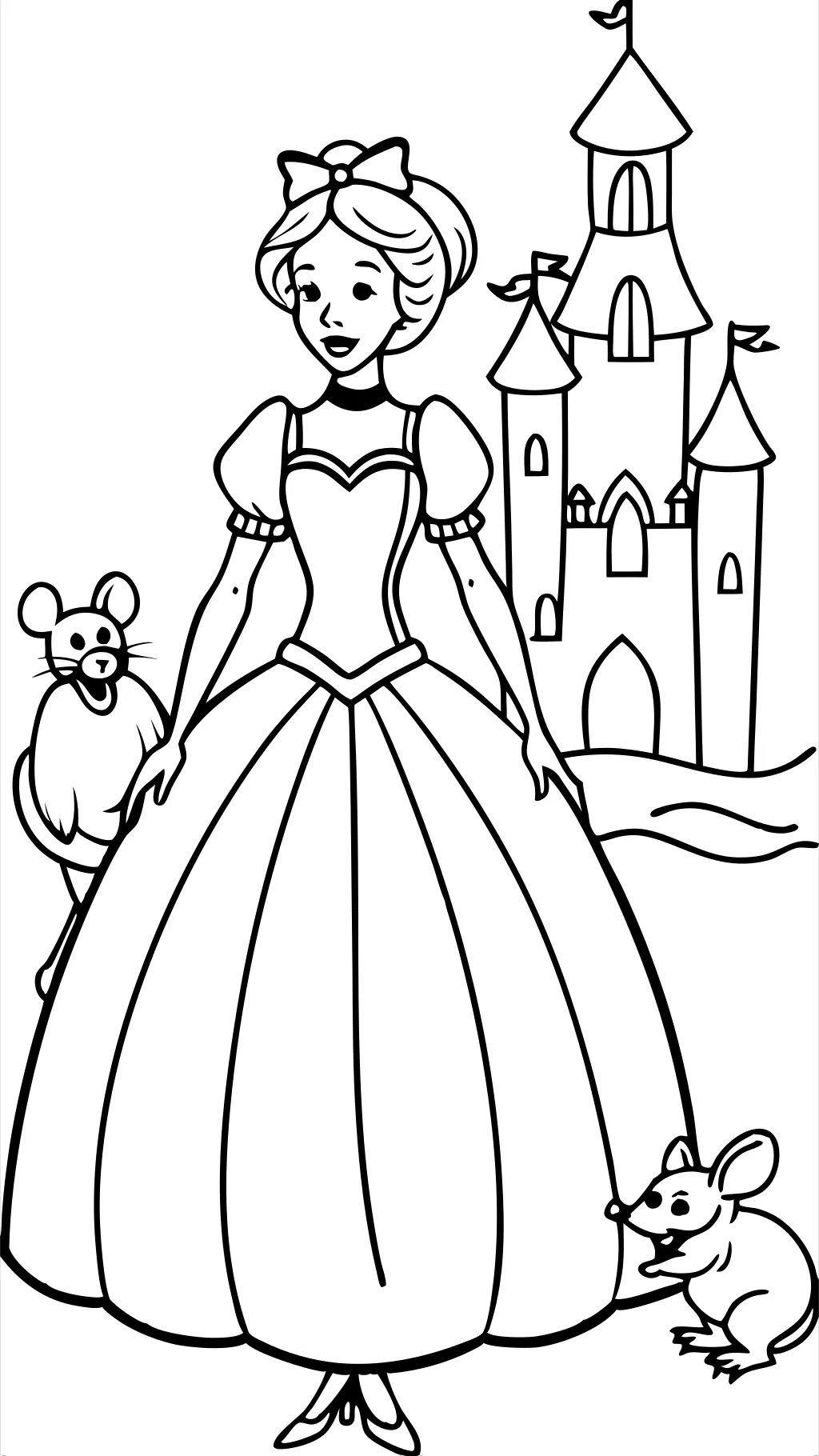 Página para colorear de la princesa Cenicienta